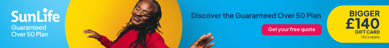 sun life over 50s life cover ad