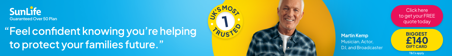 sun life over 50s life cover ad