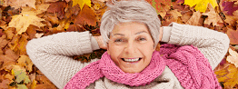 lady on leaves