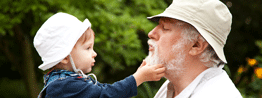 granddad with grand daughter